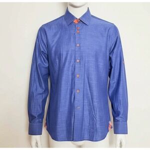 Via‎ Uomo Men Shirt Blue Size 3XL (47/49)  Flip Cuffs